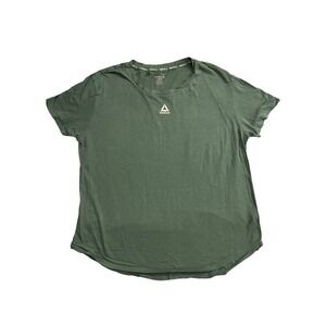 Reebok Performance T-Shirt Womens Large Green‎ Good Short Sleeve Logo Activewear